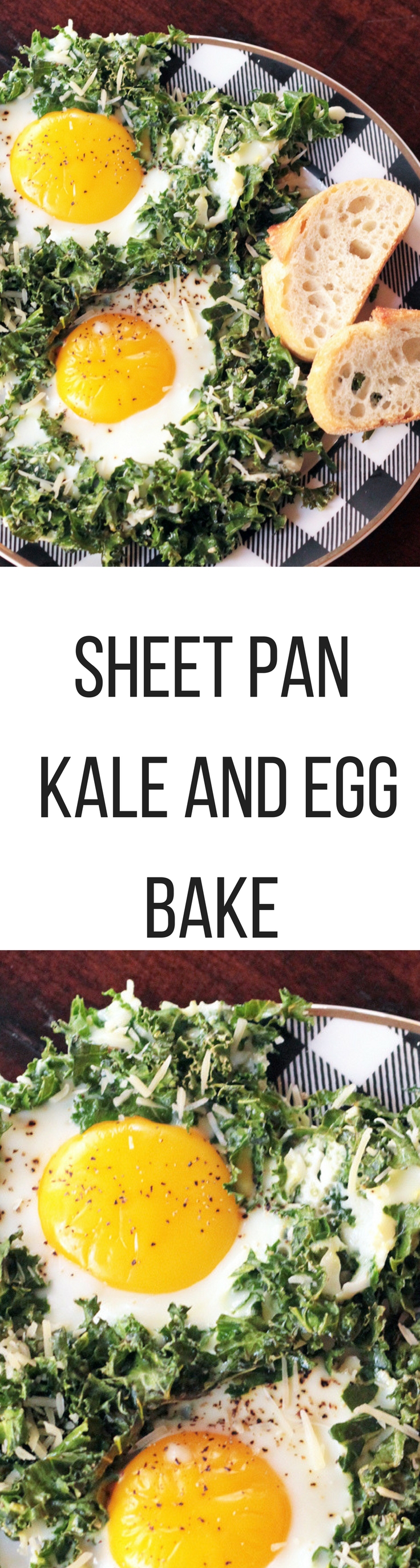 sheet pan kale and egg bake