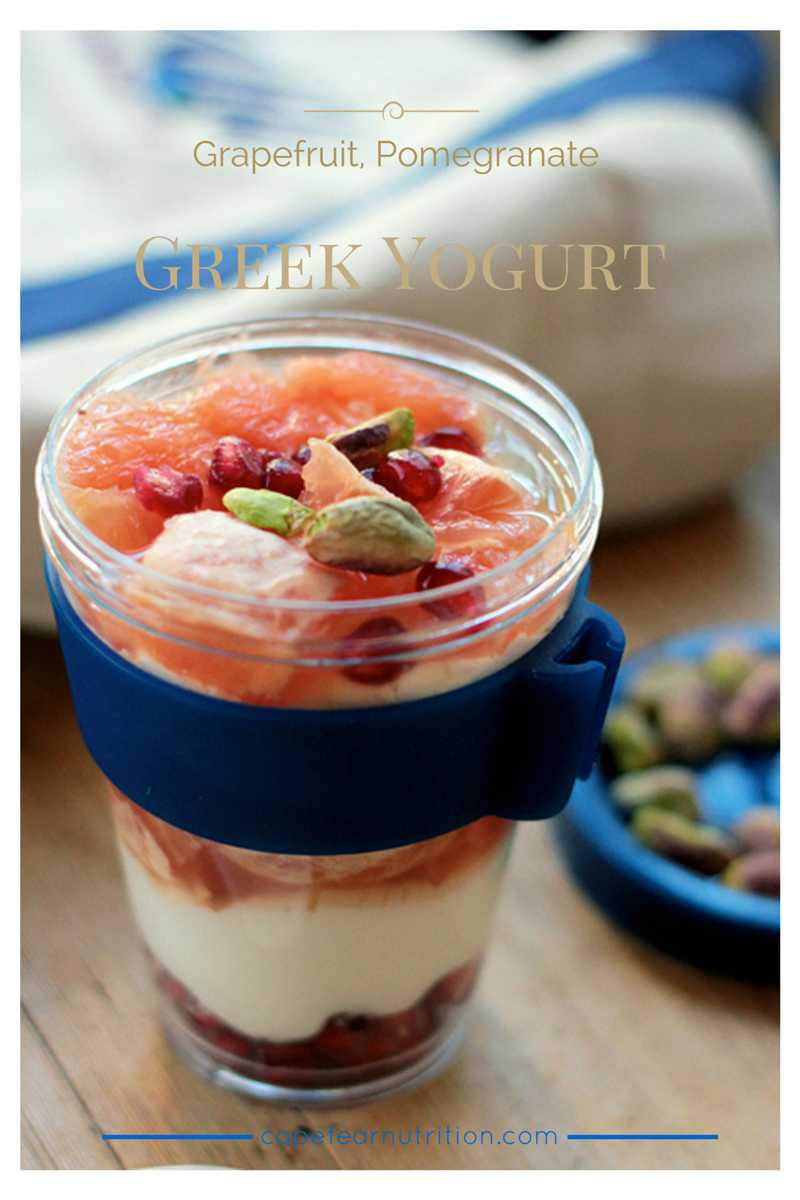 Grapefruit, pomegranate Greek Yogurt