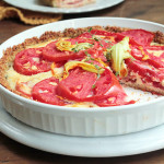 Tomato Cheddar pie with Quinoa Shell