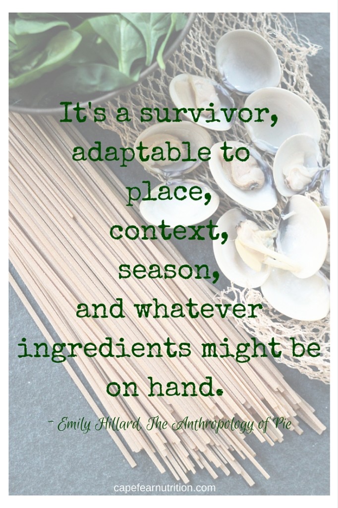 quote that can be applied to pasta+ linguine with clams and baby spinach