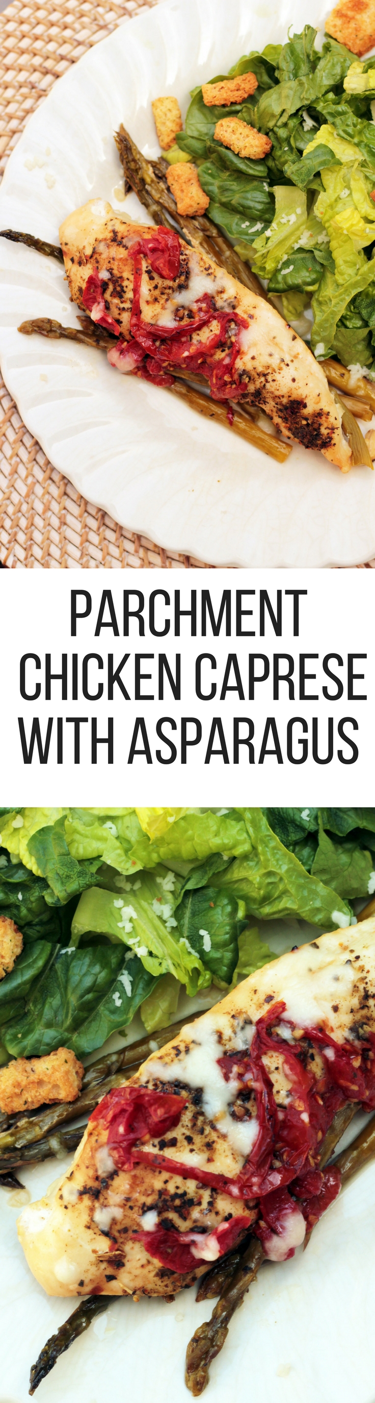 Parchment Chicken Caprese with Asparagus